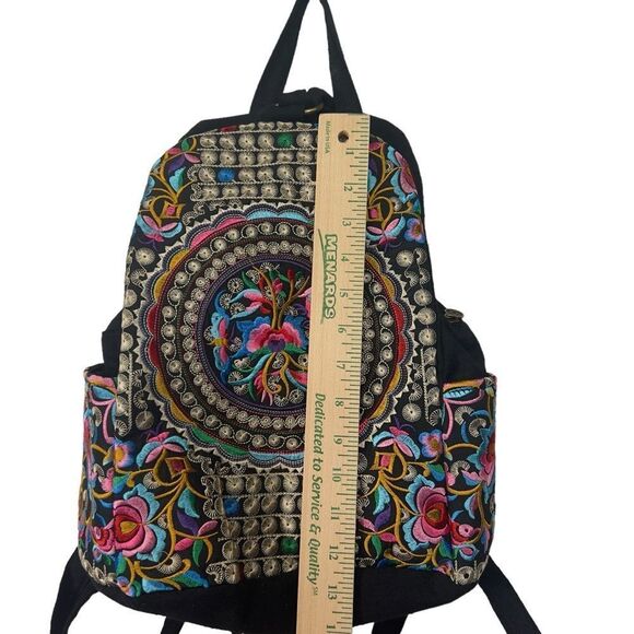 Boho Embroidered Backpack Purse - Picture 4 of 15
